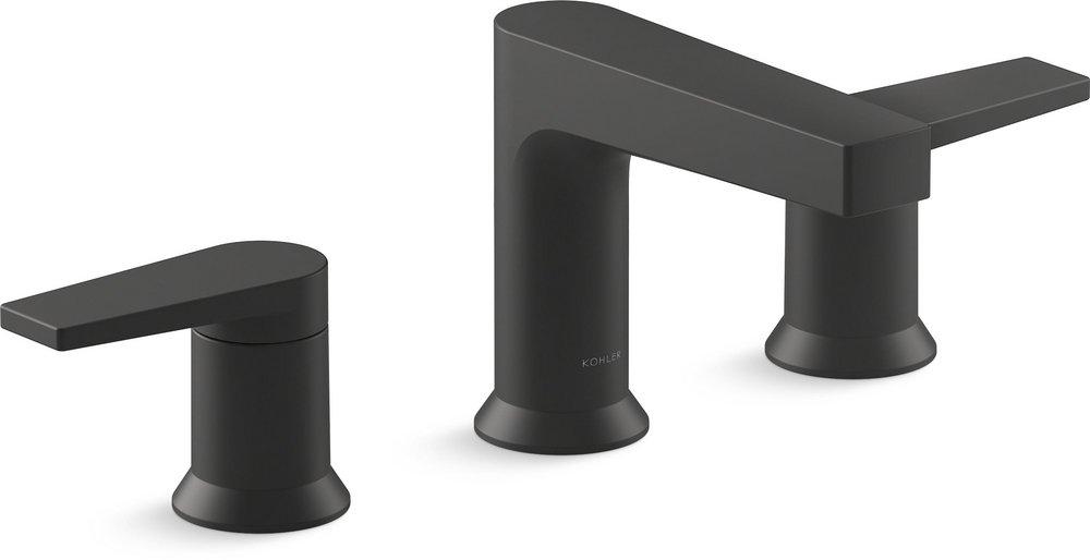 KOHLER Matte Black Two Handle Widespread Bathroom Sink Faucet 