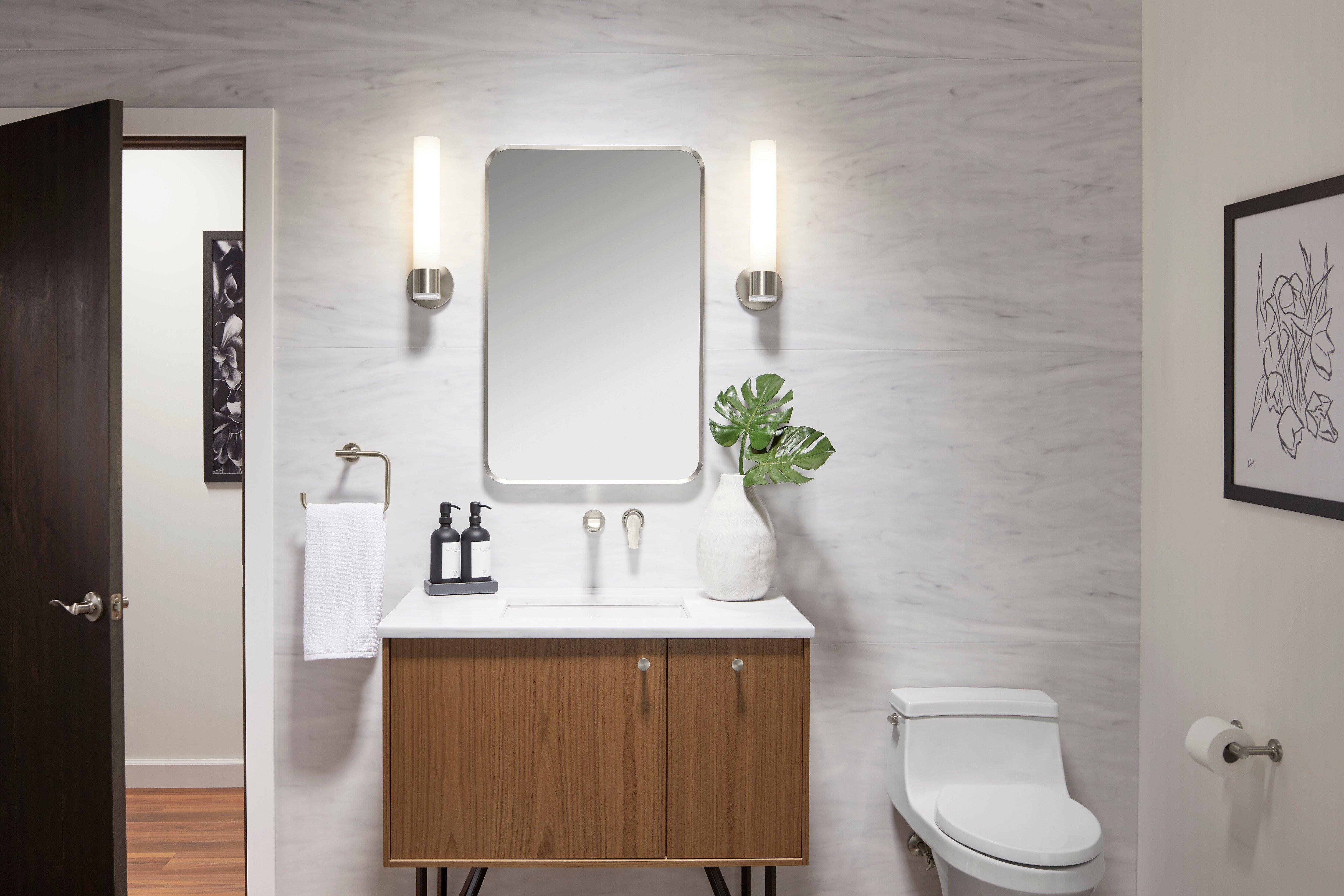 KOHLER Brushed Nickel 22-1/16 x 1-3/8 in. Framed Mirror Rectangular 