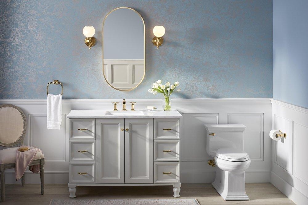 KOHLER Moderne Brushed Gold 20-1/16 x 1-3/8 in. Framed Mirror Capsule 