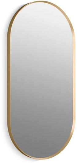 20-1/16 x 1-3/8 in. Framed Mirror Capsule in Gold Tones