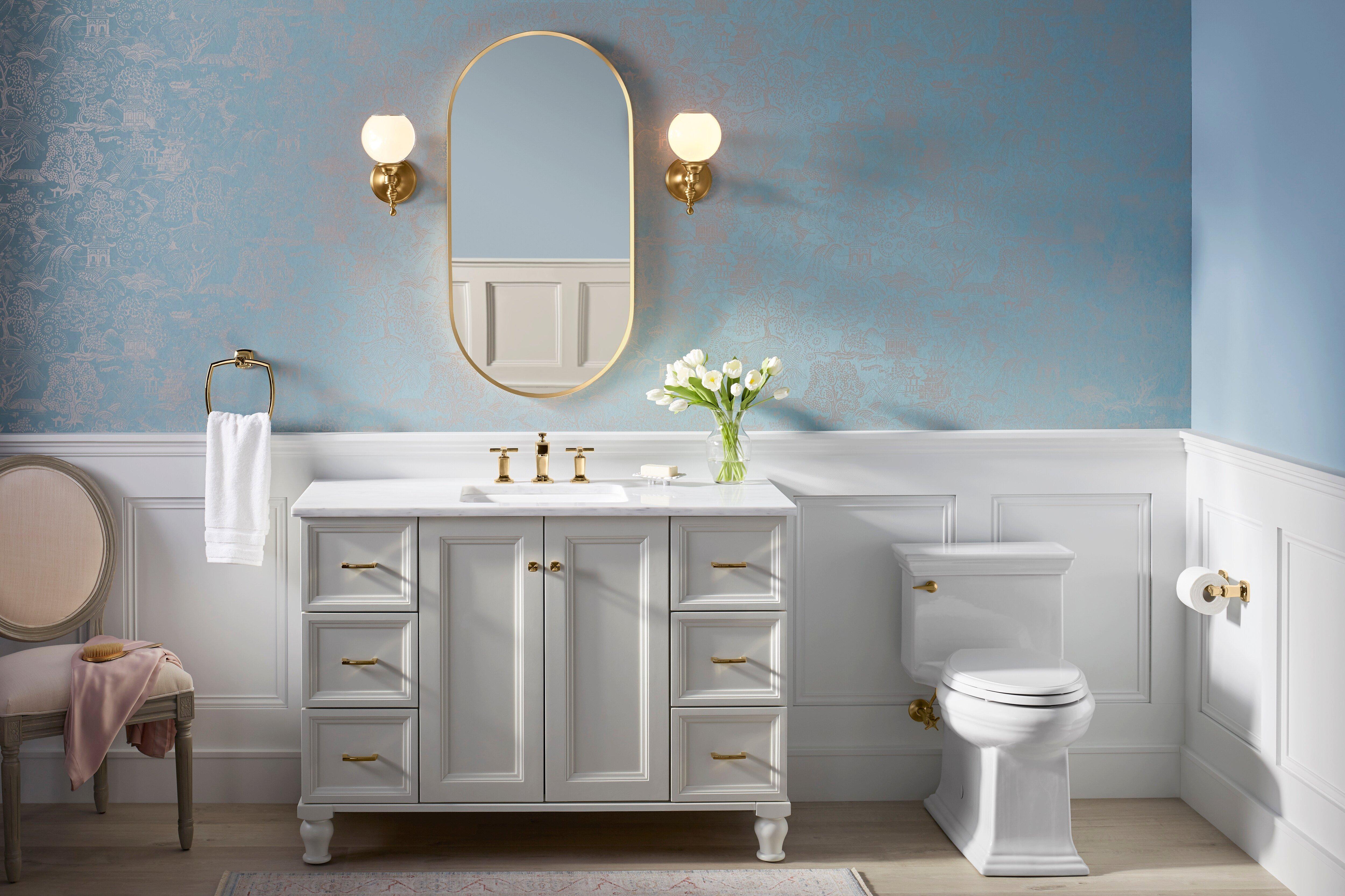 KOHLER Moderne Brushed Gold 20-1/16 x 1-3/8 in. Framed Mirror Capsule 