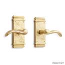 Solid Brass Privacy Door Set with Dual Lever Handle in Satin Brass
