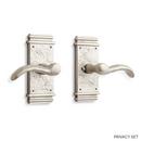 Solid Brass Privacy Door Set with Dual Lever Handle in Brushed Nickel