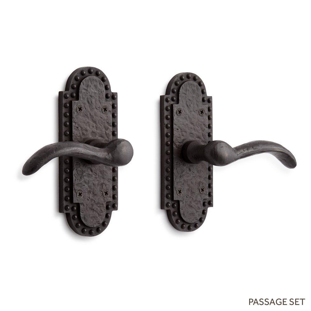 Signature Hardware Dark Bronze Solid Bronze Passage Door Set with Dual Lever Handle 