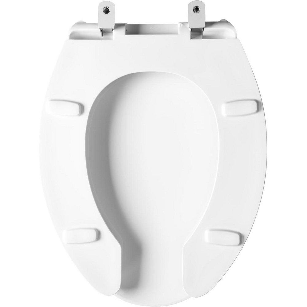Bemis White Elongated Open Front with Cover Toilet 