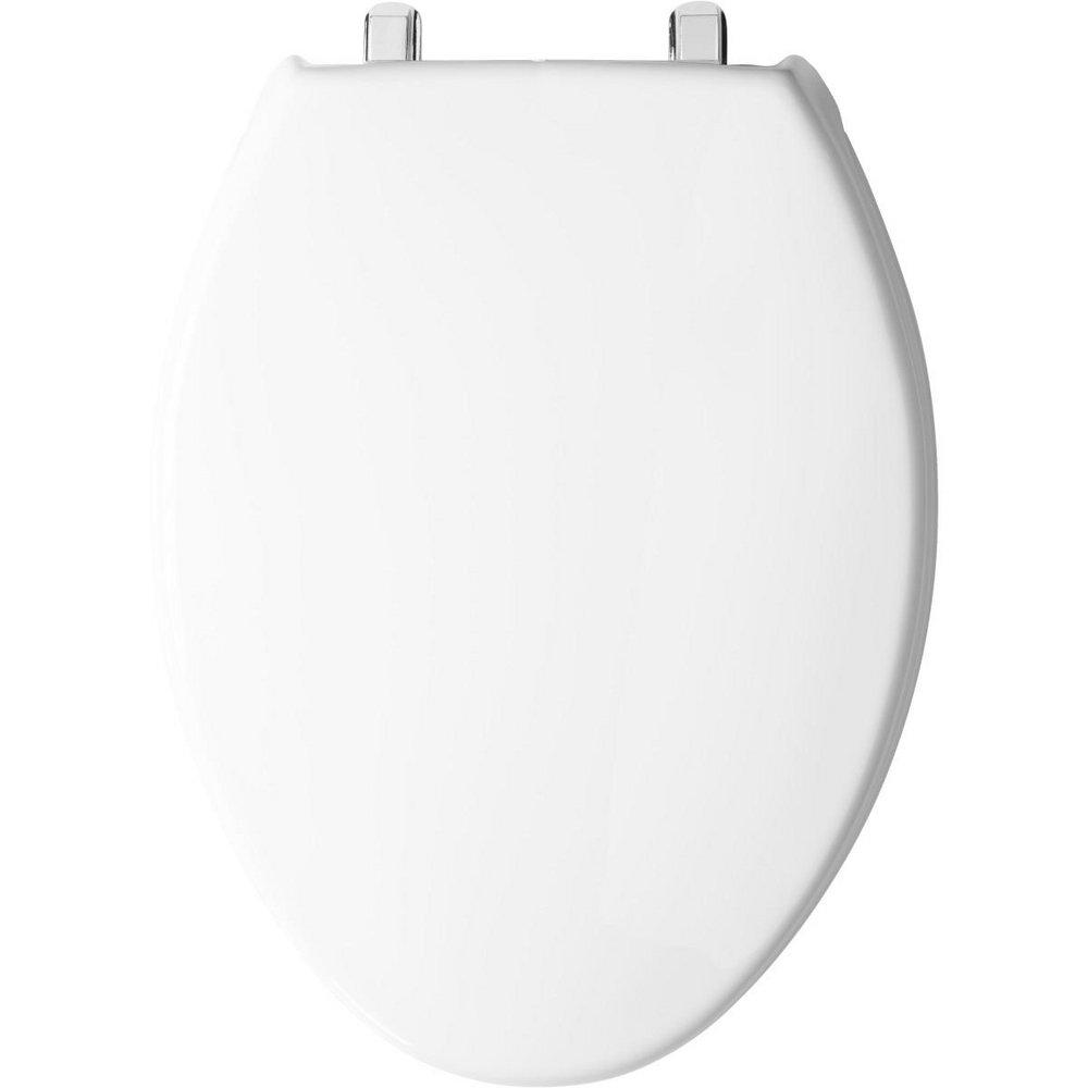 Bemis White Elongated Open Front with Cover Toilet 
