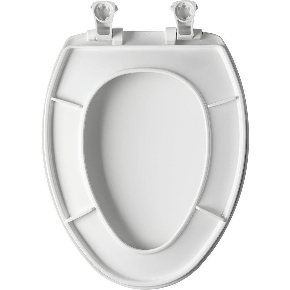 Bemis White Elongated Closed Front with Cover Toilet 