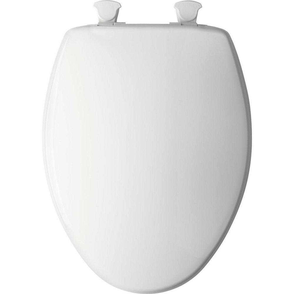 Bemis White Elongated Closed Front with Cover Toilet 