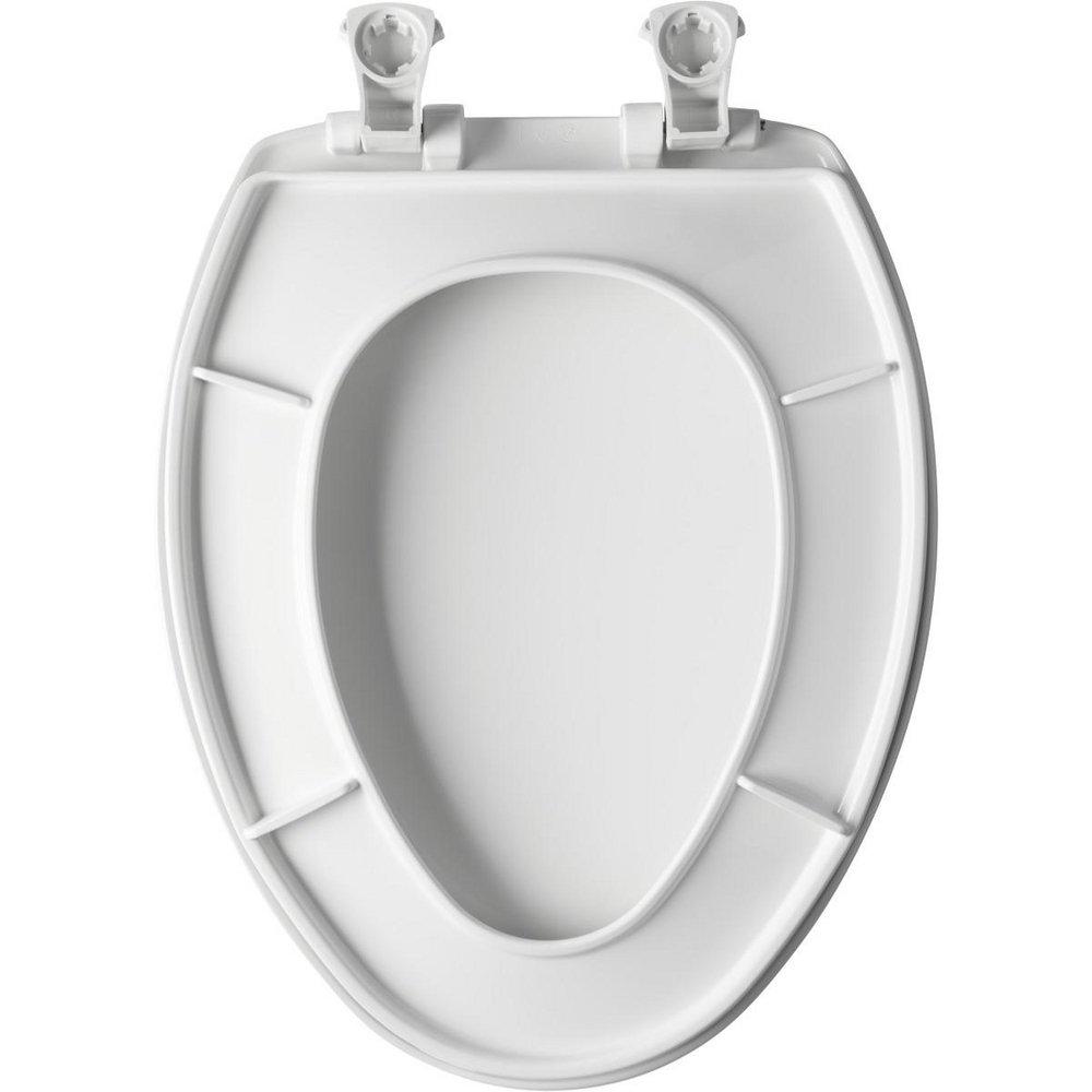 Bemis White Elongated Closed Front with Cover Toilet 