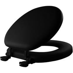 Round Closed Front with Cover Toilet Seat in Black