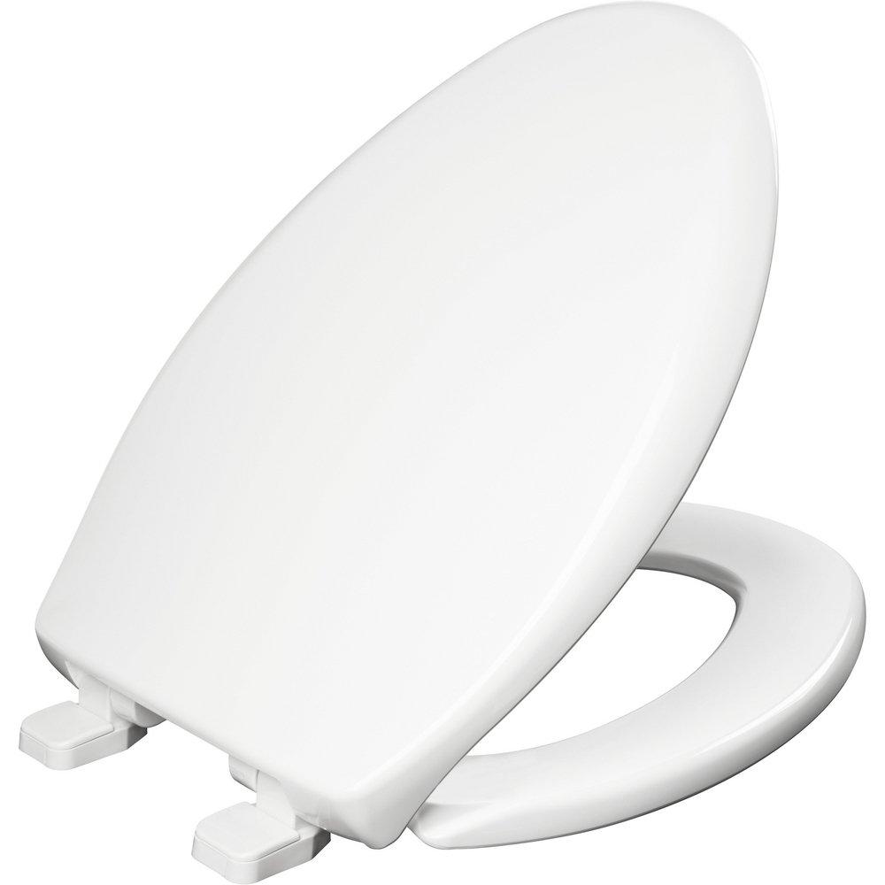 Bemis White Elongated Closed Front with Cover Toilet Seat 