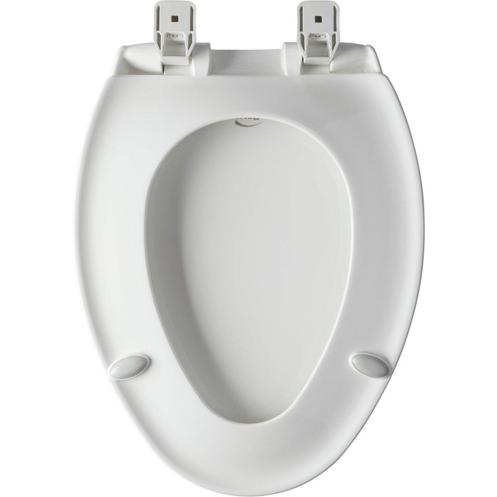 Bemis White Elongated Closed Front with Cover Toilet Seat 
