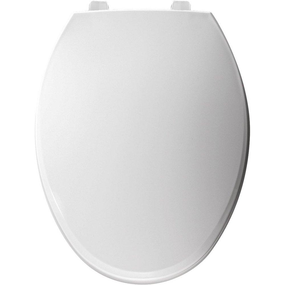 Bemis White Elongated Open Front with Cover Toilet 