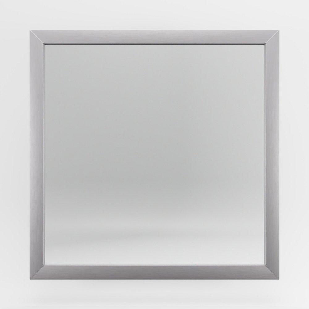 Jensen Satin Nickel 36 in. Rectangular Framed Mirror in Satin Nickel 