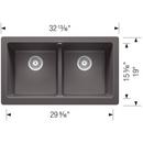 32-13/16 x 19 in. No Hole Granite Composite Double Bowl Farmhouse Kitchen Sink in Cinder 