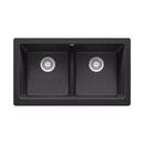 33 in. Farmhouse Silgranit Double Bowl Kitchen Sink in Anthracite 