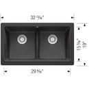 33 in. Farmhouse Silgranit Double Bowl Kitchen Sink in Anthracite 