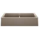 33 in. Farmhouse Silgranit Double Bowl Kitchen Sink in Truffle