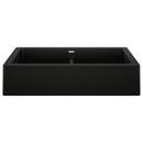 33 in. Farmhouse Silgranit Double Bowl Kitchen Sink in Coal Black