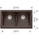 32-13/16 x 19 in. No Hole Granite Composite Double Bowl Farmhouse Kitchen Sink in Caf&eacute; 