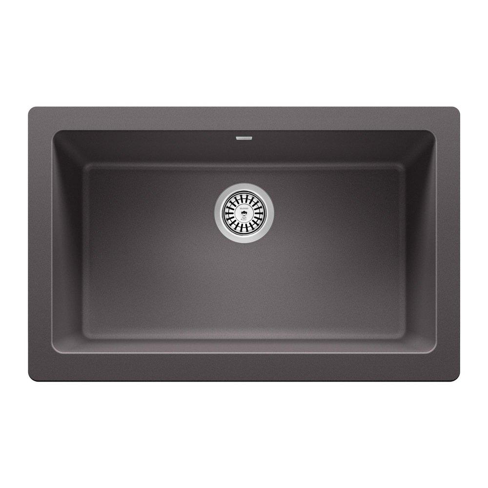 BLANCO Cinder 29-13/16 x 19 in. No Hole Granite Composite Single Bowl Farmhouse Kitchen Sink 