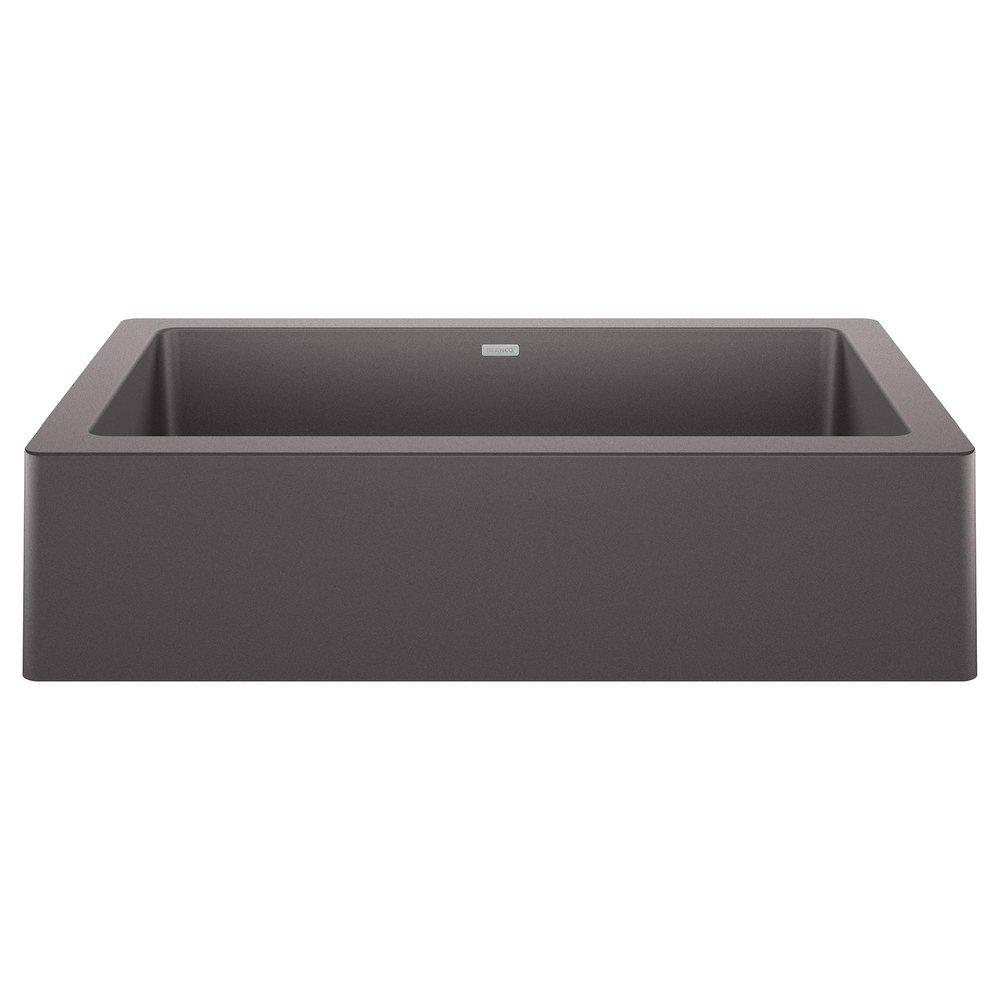 BLANCO Cinder 29-13/16 x 19 in. No Hole Granite Composite Single Bowl Farmhouse Kitchen Sink 