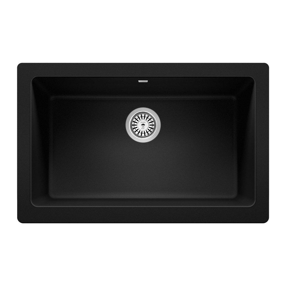 BLANCO Coal Black 29-13/16 x 19 in. No Hole Granite Composite Single Bowl Farmhouse Kitchen Sink 