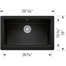 BLANCO Coal Black 29-13/16 x 19 in. No Hole Granite Composite Single Bowl Farmhouse Kitchen Sink 