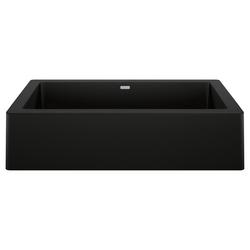30 in. Farmhouse Silgranit Single Bowl Kitchen Sink in Coal Black