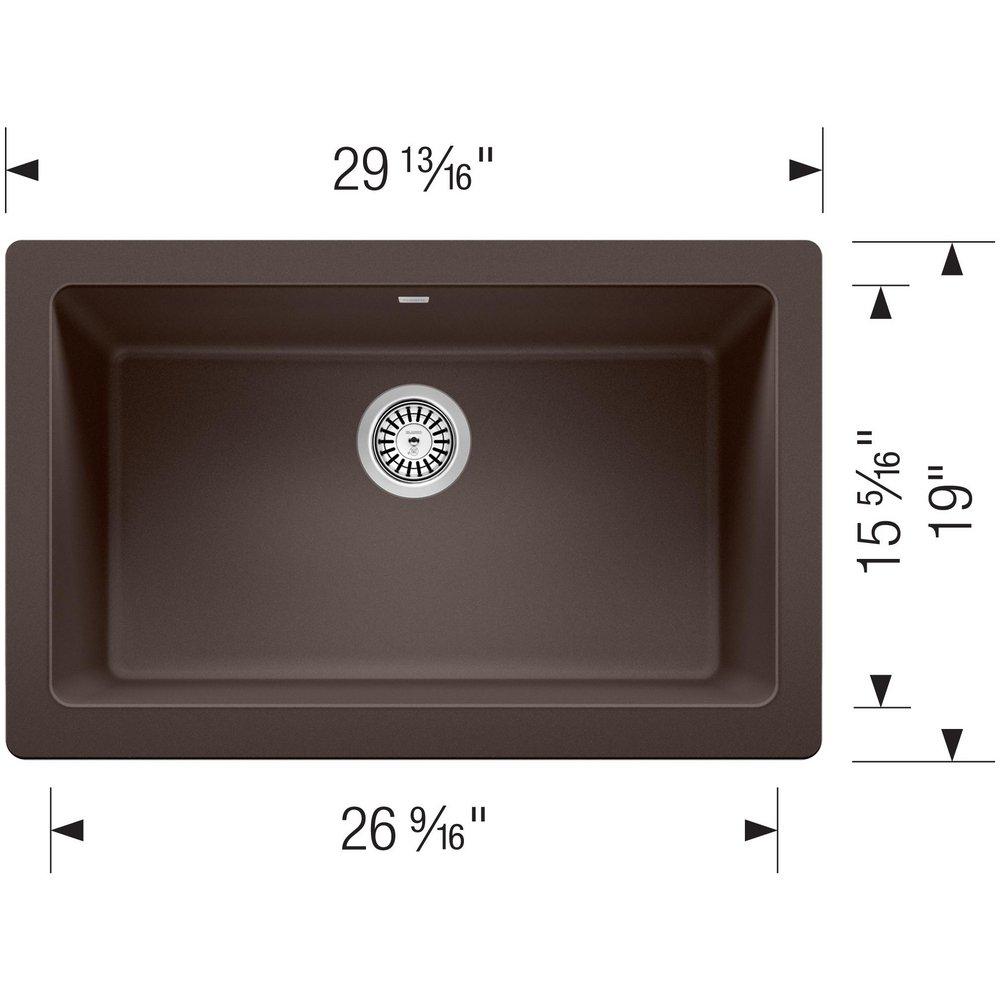 BLANCO Caf&eacute; 29-13/16 x 19 in. No Hole Granite Composite Single Bowl Farmhouse Kitchen Sink 