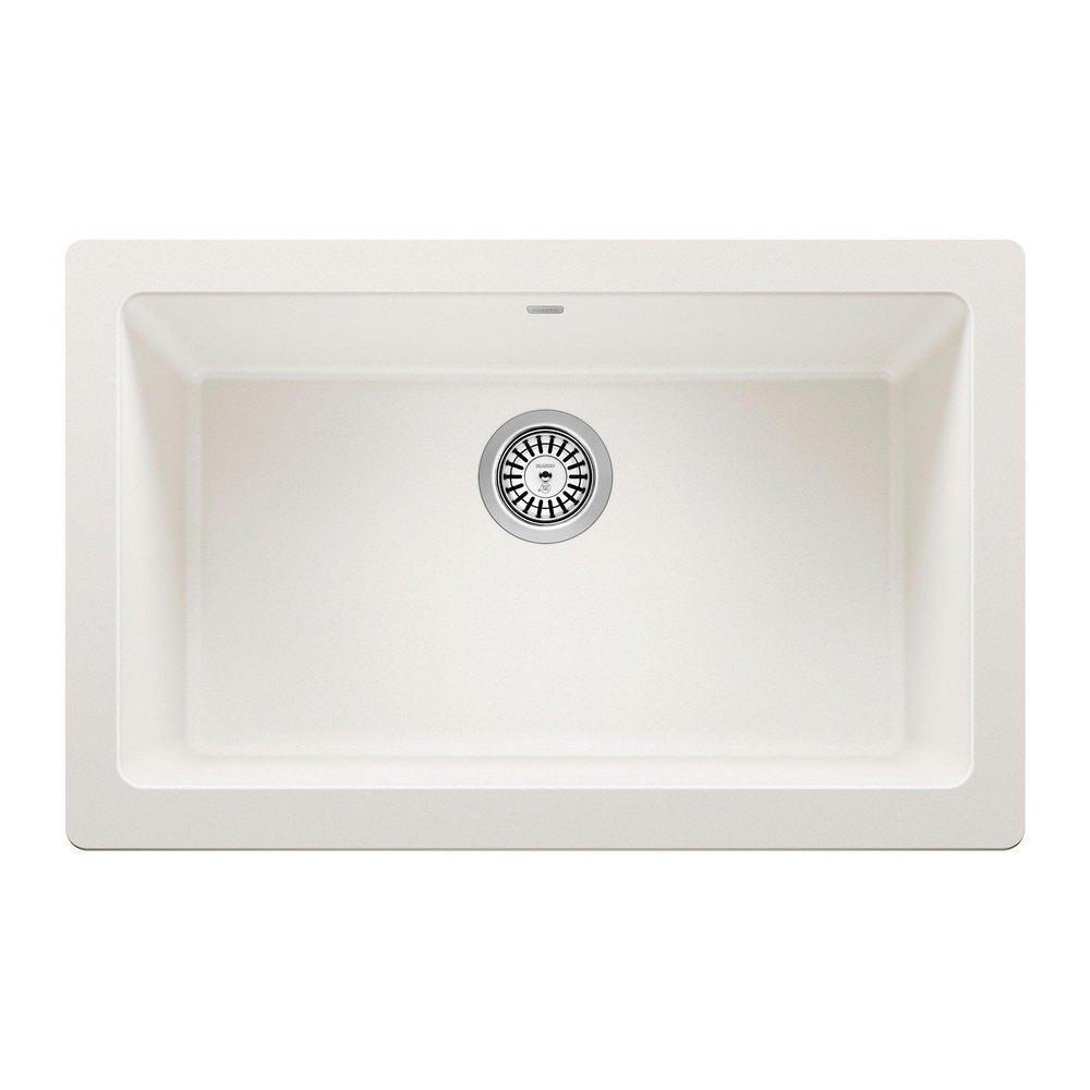 BLANCO White 29-13/16 x 19 in. No Hole Granite Composite Single Bowl Farmhouse Kitchen Sink 