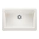 BLANCO White 29-13/16 x 19 in. No Hole Granite Composite Single Bowl Farmhouse Kitchen Sink 