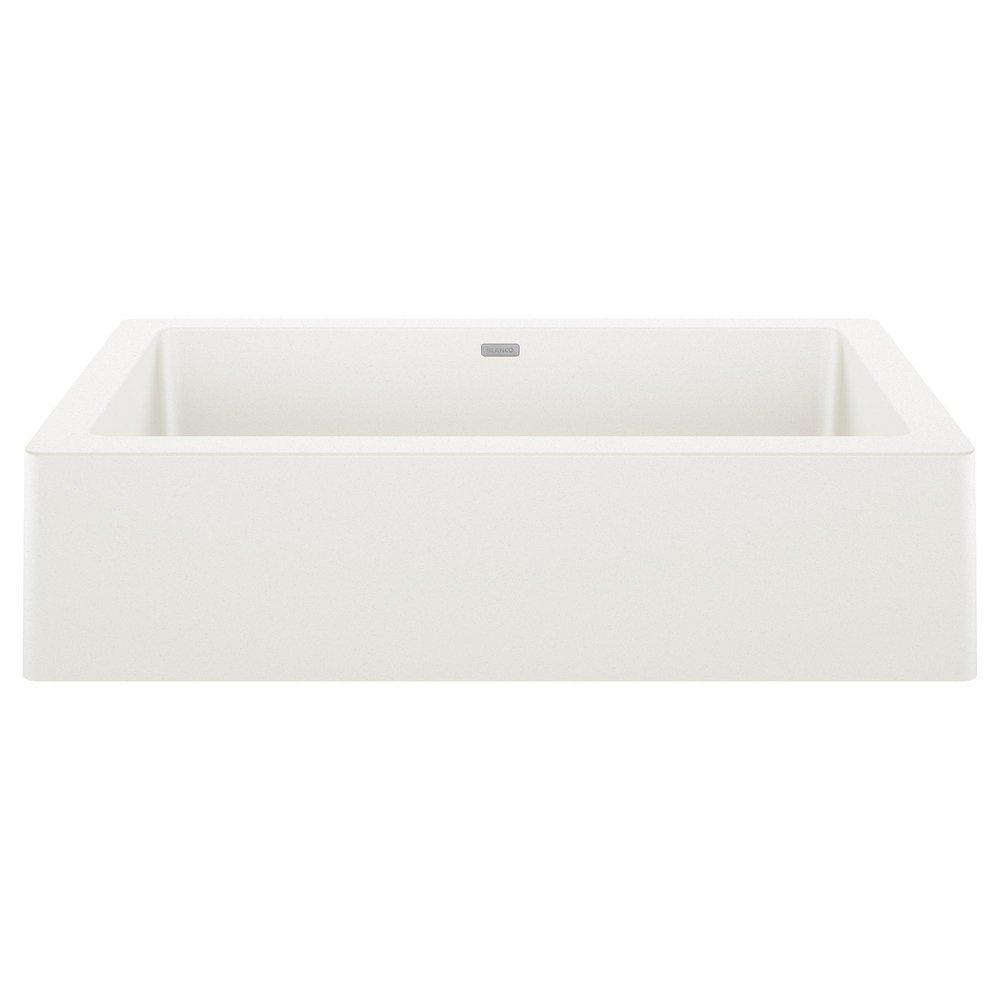 BLANCO White 29-13/16 x 19 in. No Hole Granite Composite Single Bowl Farmhouse Kitchen Sink 