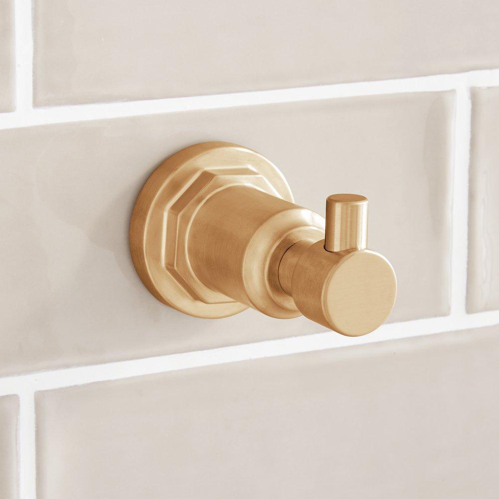 Signature Hardware Brushed Gold 1-Hook Robe Hook 