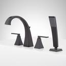 Signature Hardware Matte Black Two Handle Roman Tub Faucet (Trim Only) 