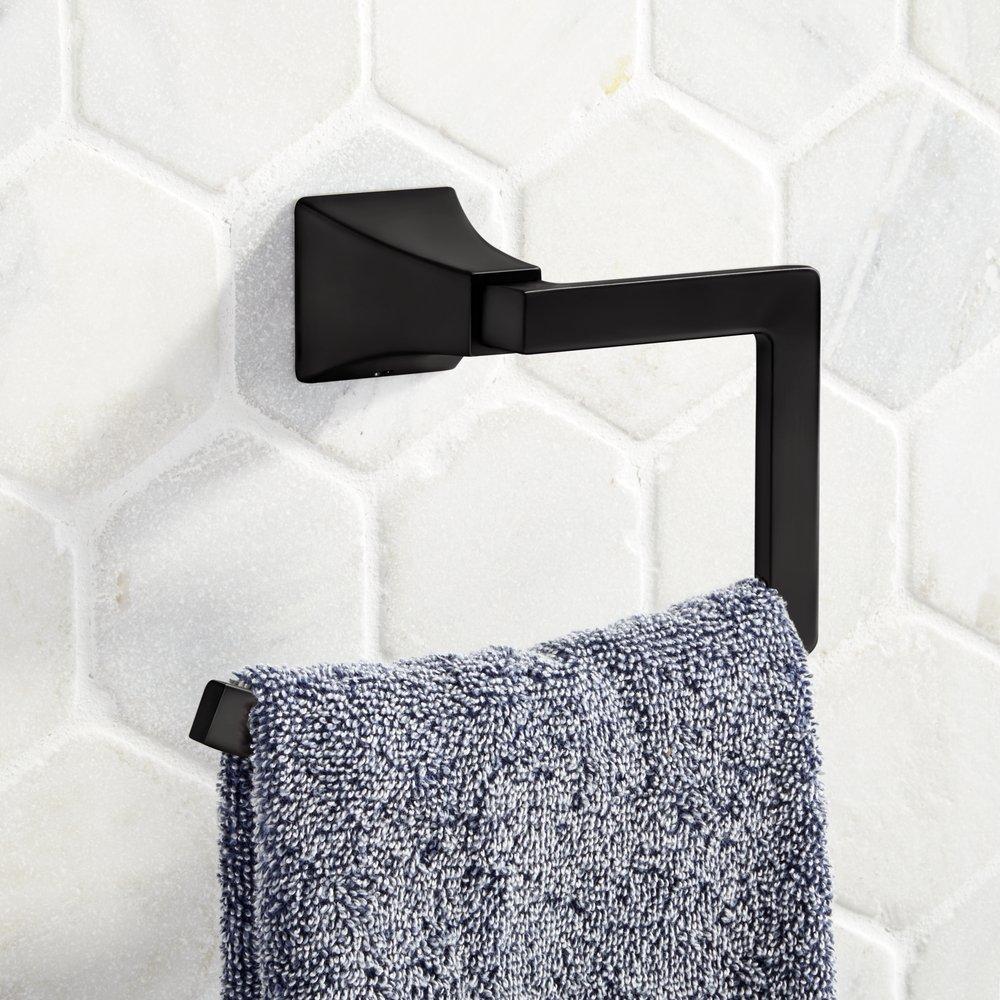 Signature Hardware Matte Black Open Towel Ring 