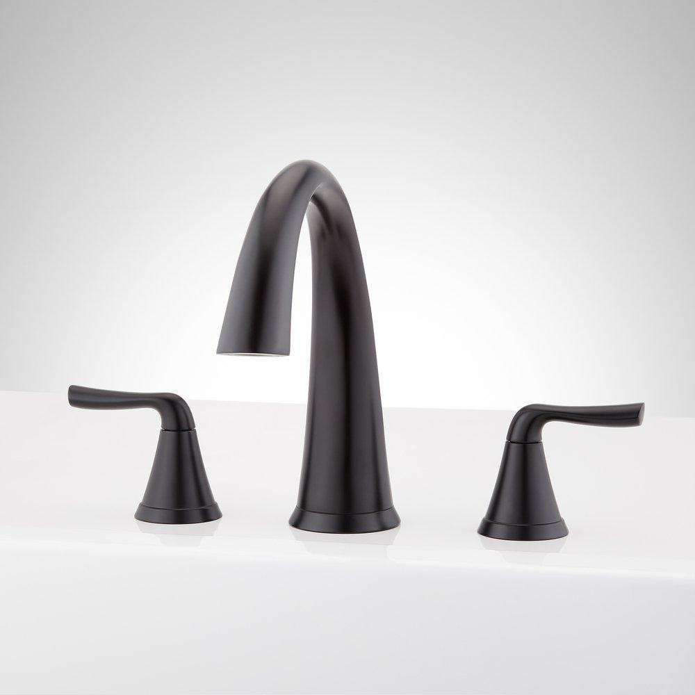Signature Hardware Matte Black Two Handle Roman Tub Faucet (Trim Only) 