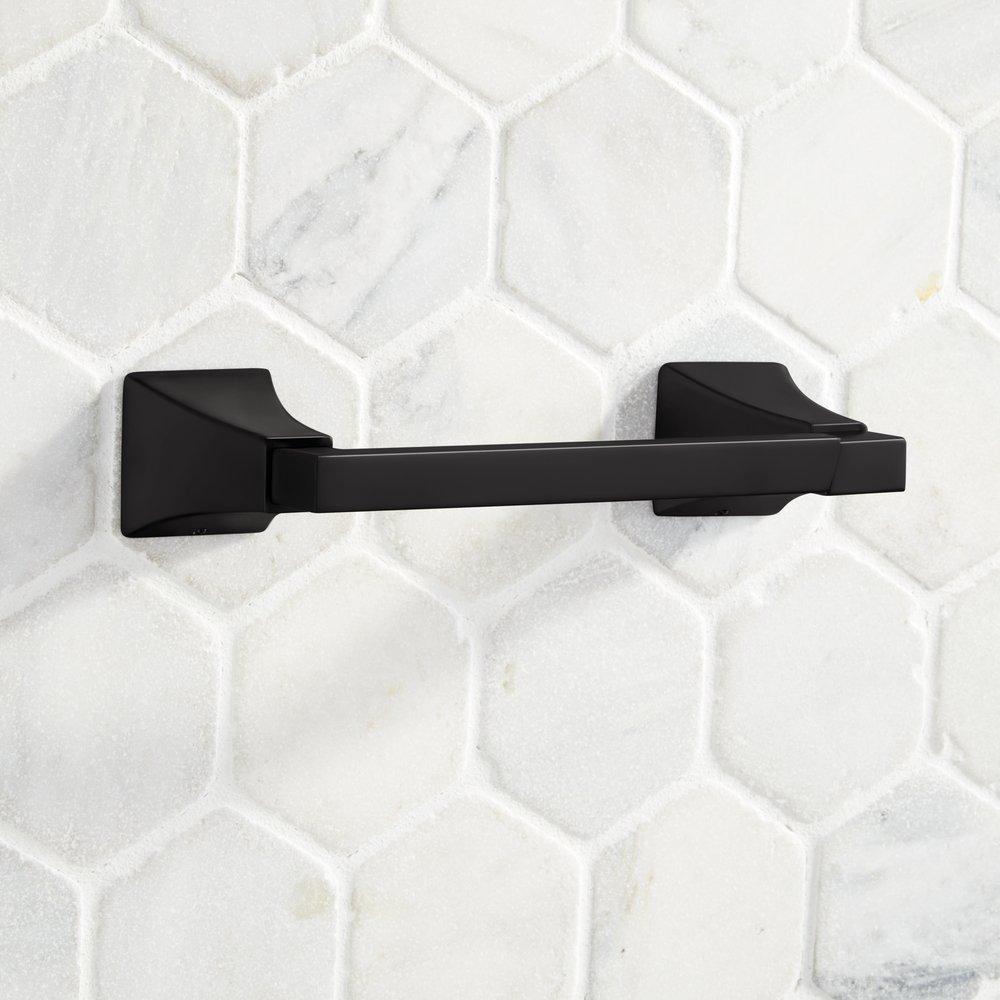 Signature Hardware Matte Black Wall Mount Toilet Tissue Holder 