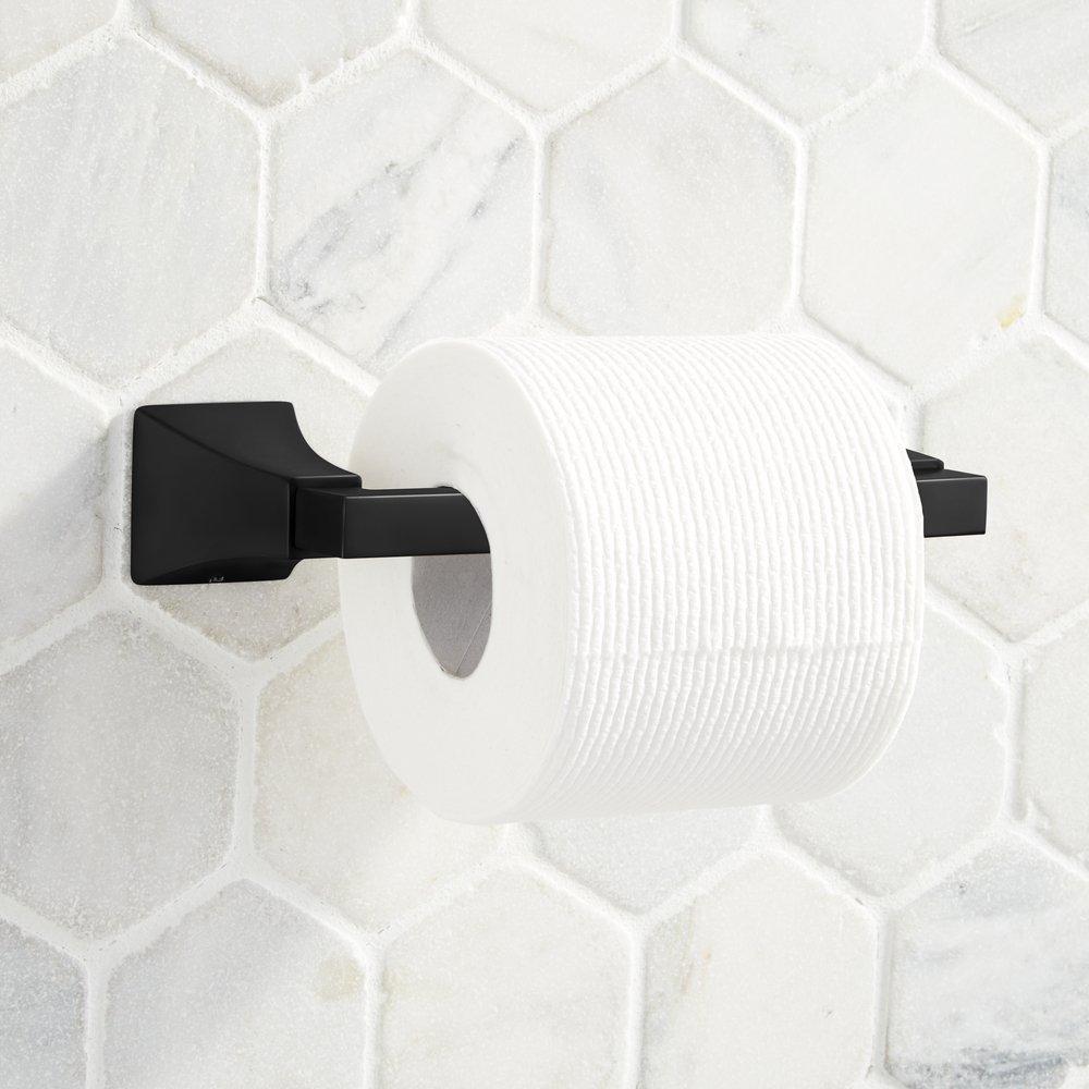 Signature Hardware Matte Black Wall Mount Toilet Tissue Holder 