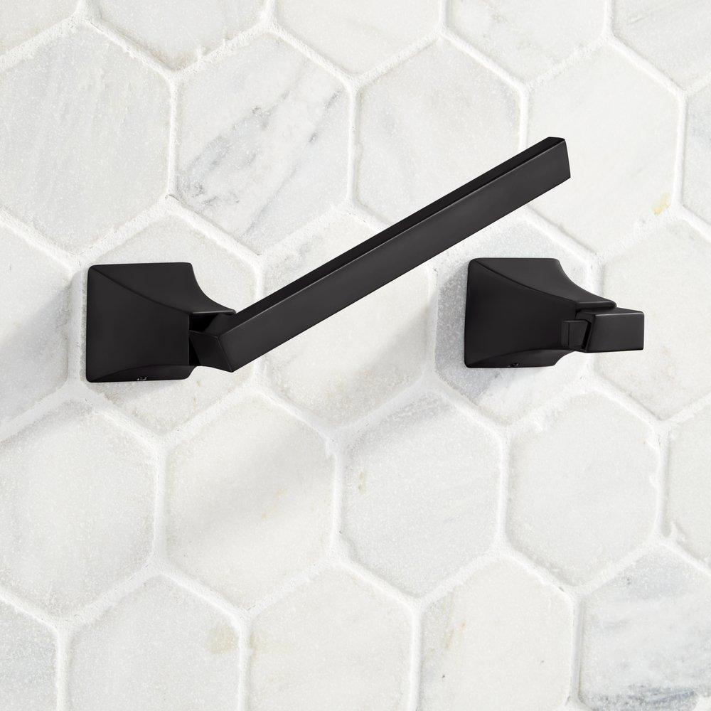Signature Hardware Matte Black Wall Mount Toilet Tissue Holder 