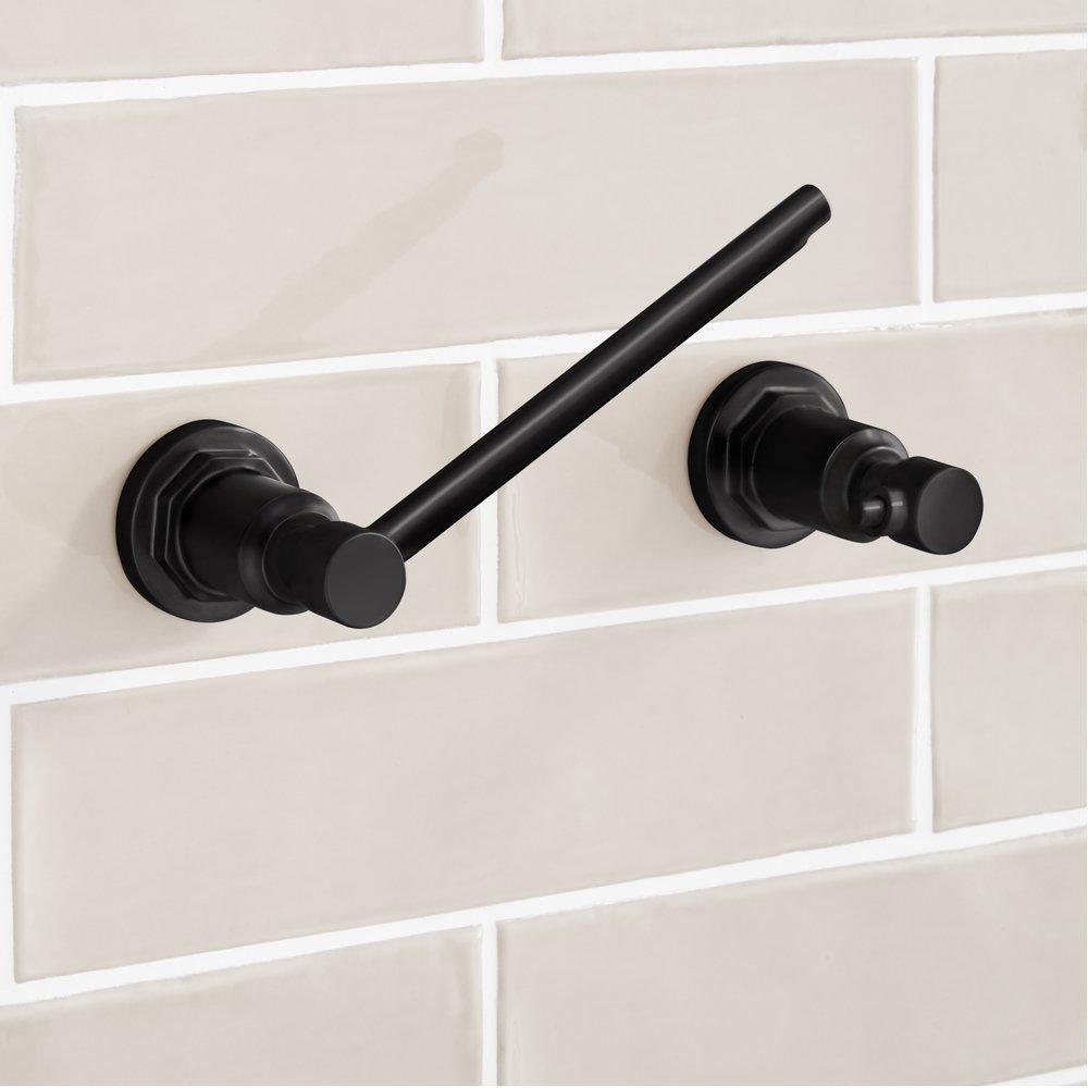 Signature Hardware Matte Black Pivoting Toilet Paper Holder 