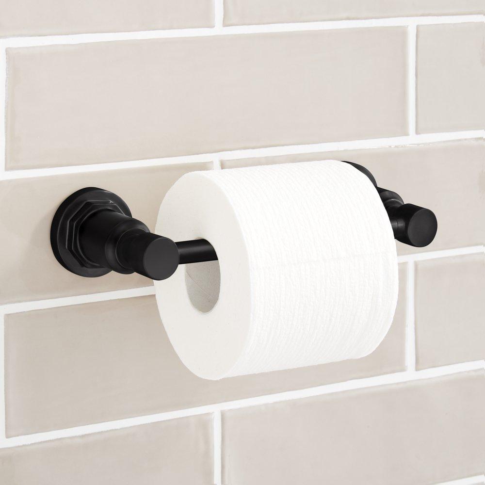 Signature Hardware Matte Black Wall Mount Toilet Tissue Holder 