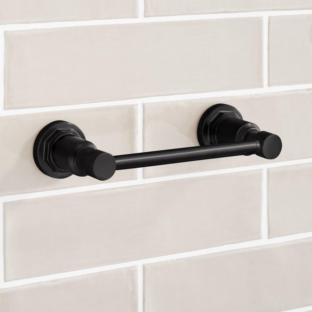 Signature Hardware Matte Black Wall Mount Toilet Tissue Holder 