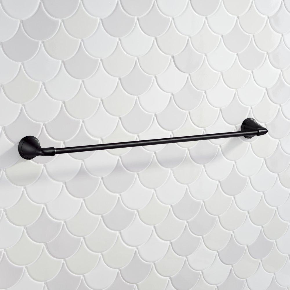 Signature Hardware Matte Black Towel Bar in Matte Black 