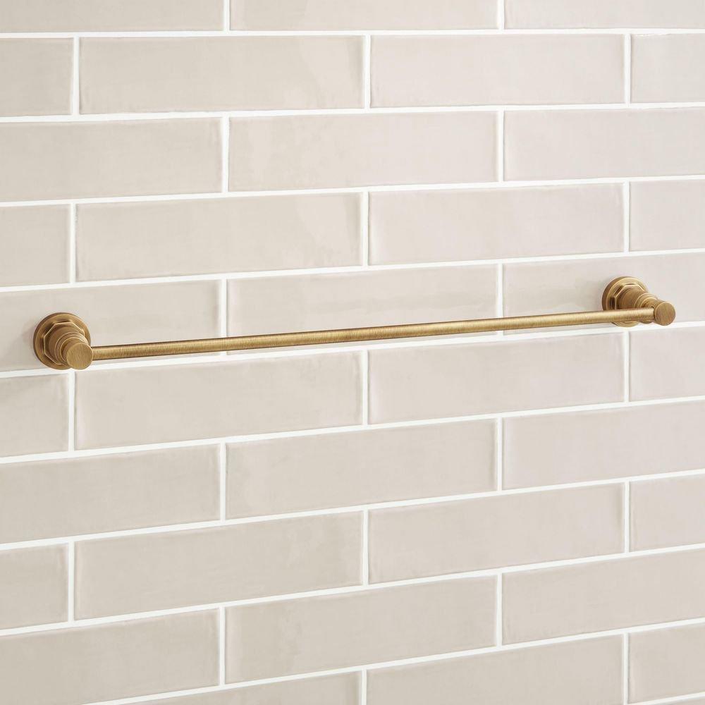Signature Hardware Brushed Gold 24 in. Towel Bar 