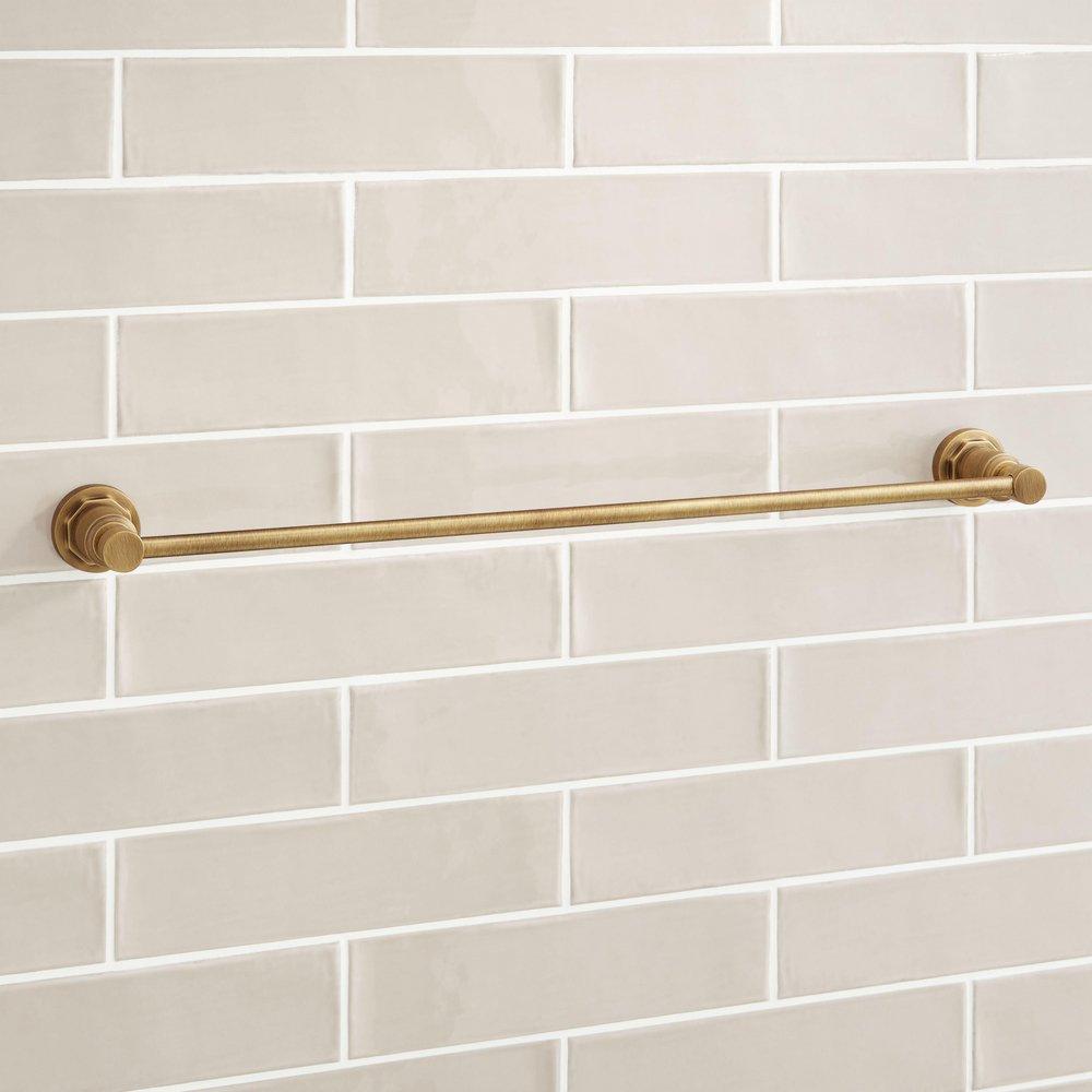 Signature Hardware Brushed Gold 26 in. Towel Bar 