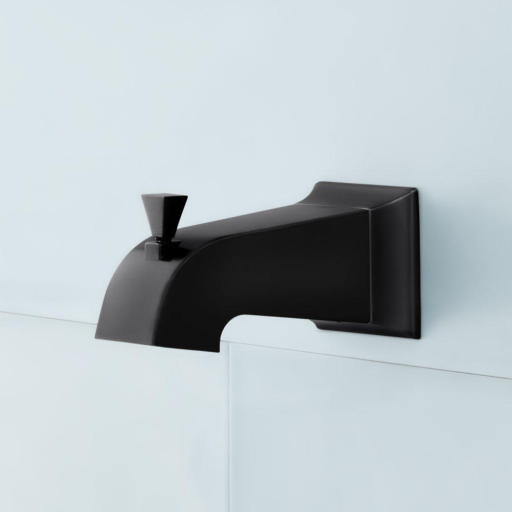 Signature Hardware Matte Black Single Handle Single Function Bathtub & Shower Faucet (Trim Only) 