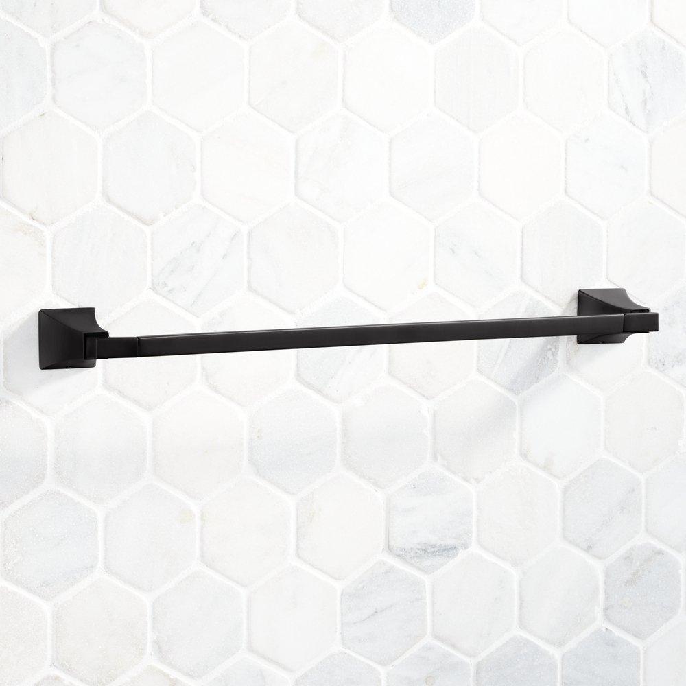 Signature Hardware Matte Black Towel Bar in Matte Black 