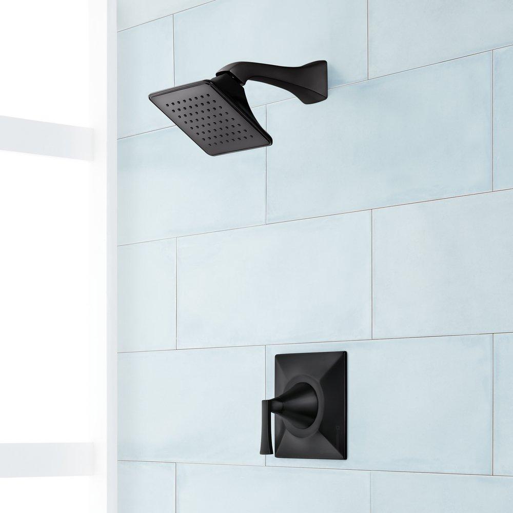 Signature Hardware Matte Black Single Handle Single Function Shower Faucet (Trim Only) 