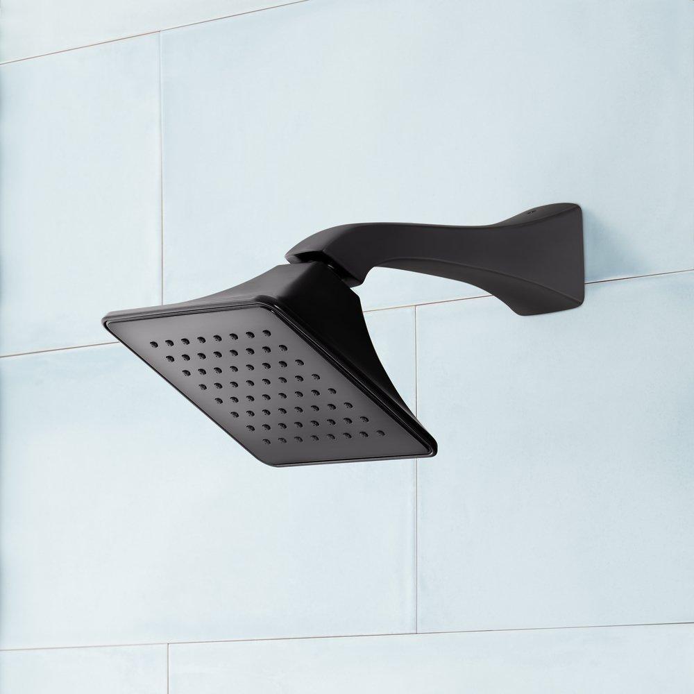 Signature Hardware Matte Black Single Handle Single Function Shower Faucet (Trim Only) 